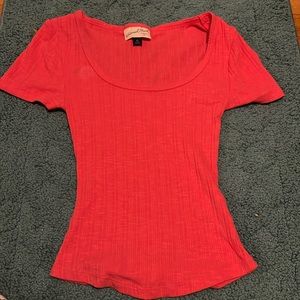 Coral pink cinched t shirt